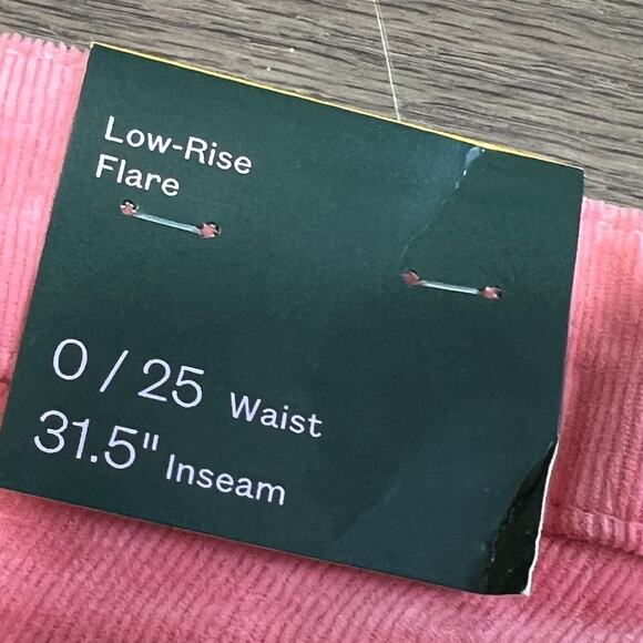 Wild Fable Corduroy coral pink   Flare Jeans Womens Size 0 Low-Rise - Picture 7 of 9